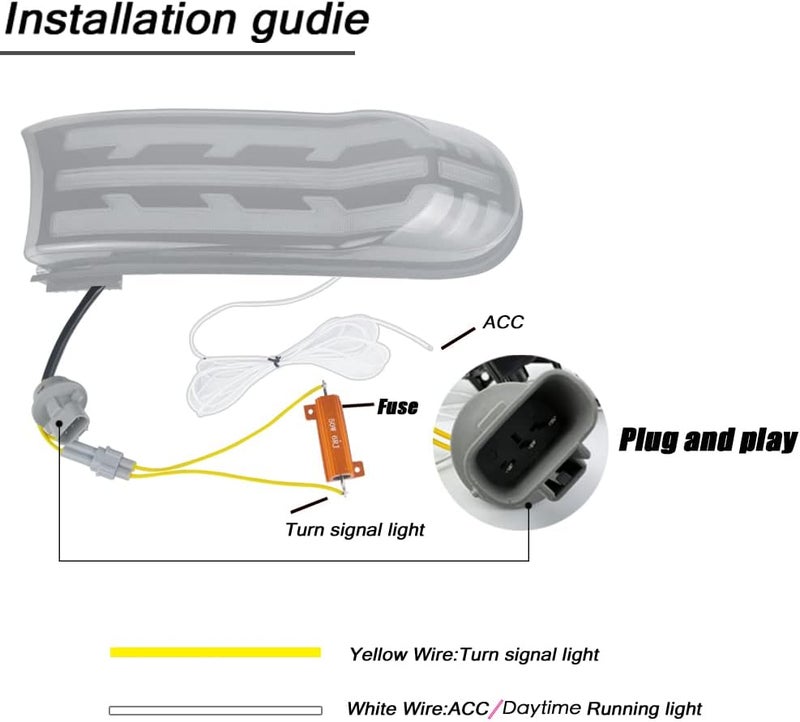 PGTOPONE Smoke Lens Switchback White/Amber LED Front Headlight Compatible with Toyota FJ Cruiser 2007-2021 Accessories Function As Daytime Running Lamp and Turn Signal Light 2 in 2 - Image 2